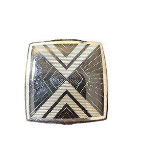 Vintage Acme Art Deco Compact Mirror With Geometric Design & Dual Mirrors